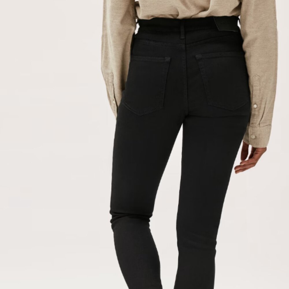 Everlane Stretch High-Rise Black Skinny Jeans, 33R
